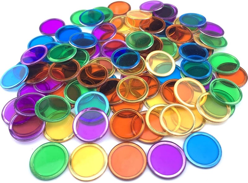 Dacefloy Store Magnetic Bingo Set -100 PCS Multicolour Metal Ringed Chips/Plastic Poker Tokens/Markers/Math Counting/Science Exploration/STEM Kit/Family Game Nights - Image 1